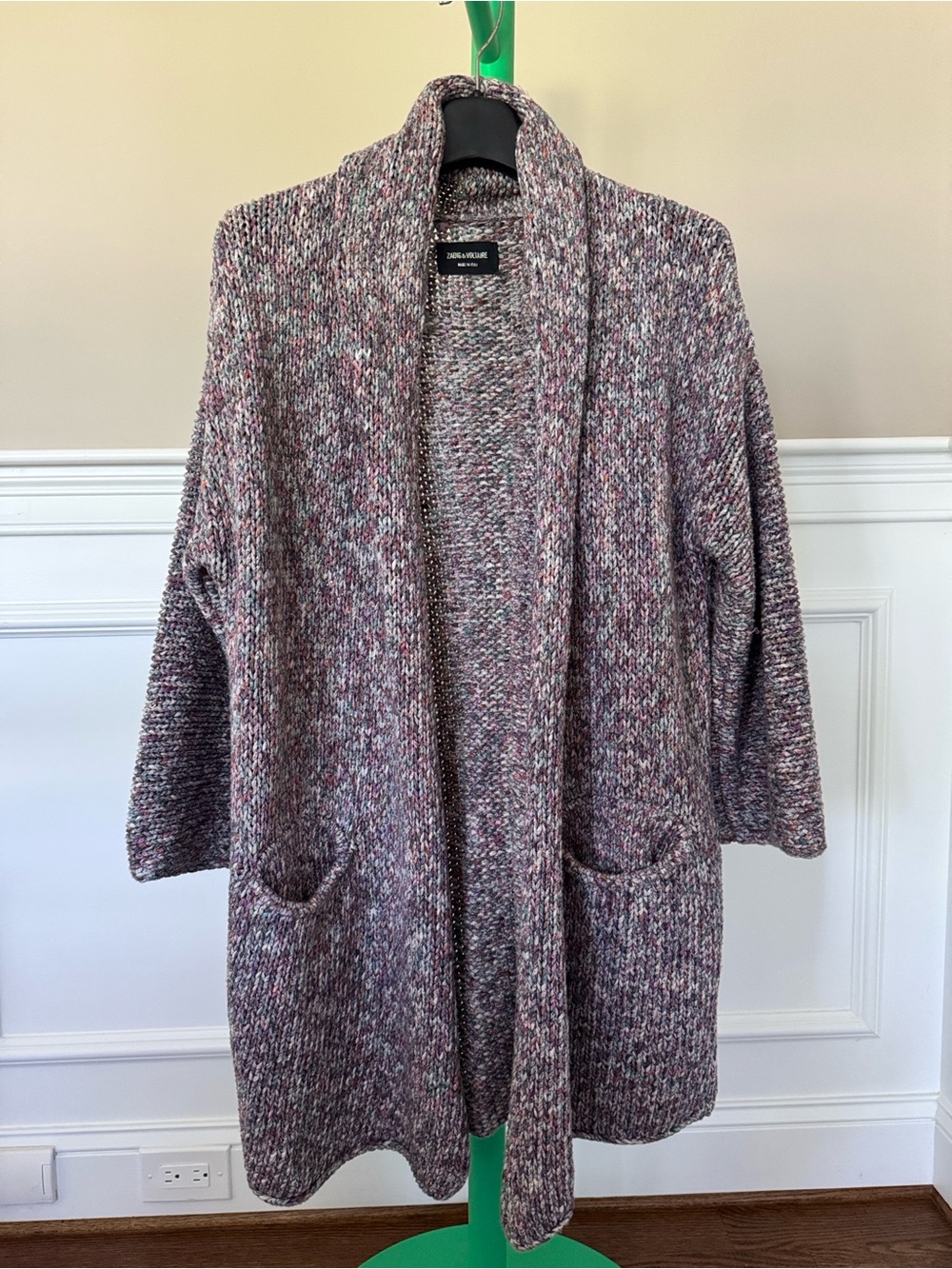 Zadig & Voltaire Marled Open-Front Cardigan in Purple Mix